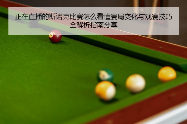 正在直播的斯诺克比赛怎么看懂赛局变化与观赛技巧全解析指南分享